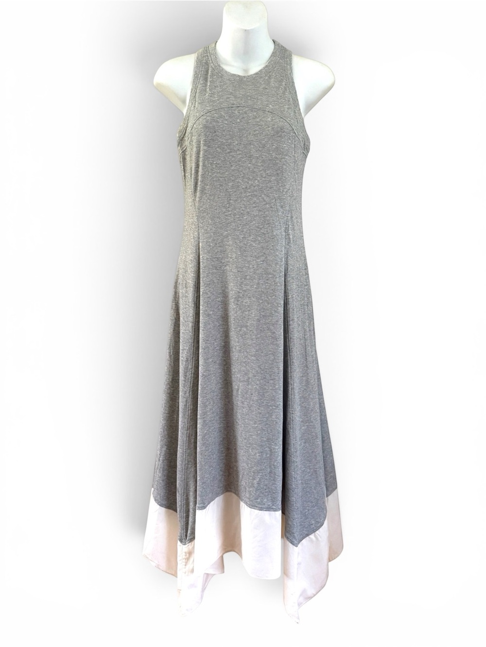 Sweaty Betty drift racer dress sleeveless grey with white trim size US 8
